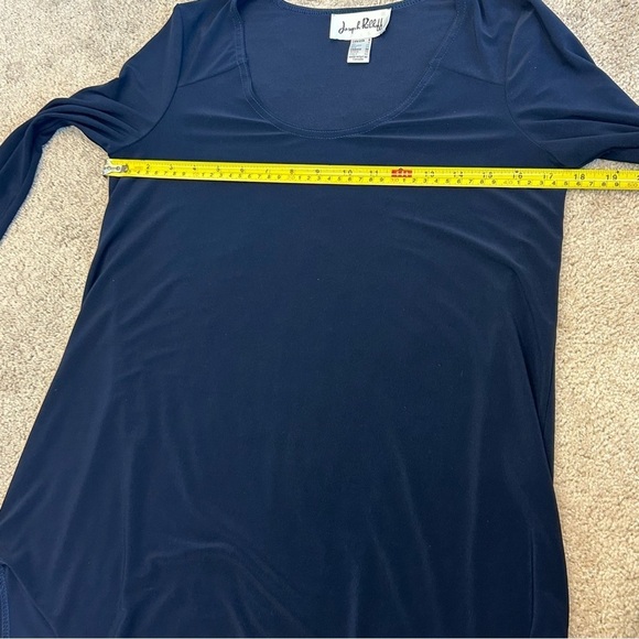JOSEPH Ribkoff navy blue asymmetrical blouse Sz 6 - Picture 7 of 9
